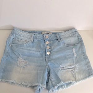 [donating soon] Refuge Button Fly Light Wash Distressed Jean Shorts